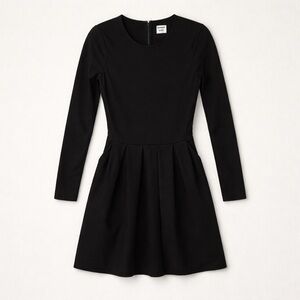 Sunday Best Black Long-Sleeve Pleated-Waist Dress - size 2